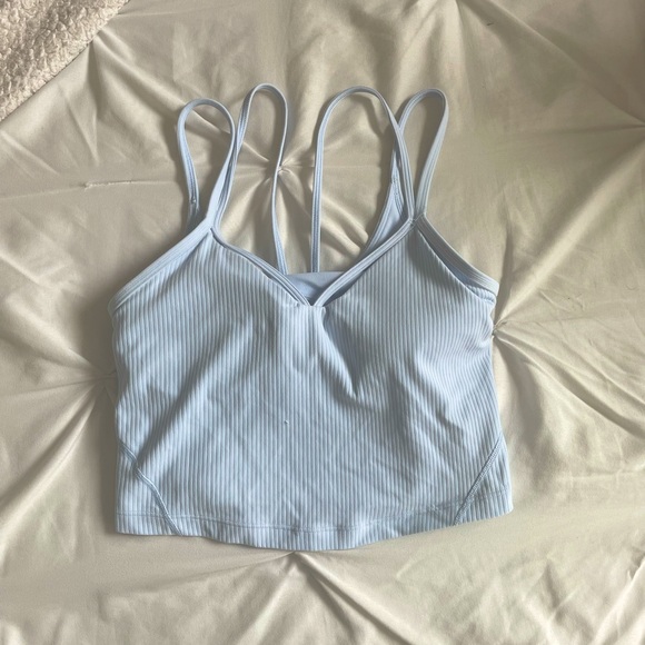 Lululemon Strappy Ribbed Light Blue Align Tank Size 2 - Picture 1 of 4